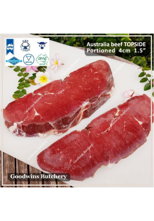 Beef TOPSIDE Australia frozen daging rendang dendeng PORTIONED 4cm 1.5" +/-1.5 kg/pc (price/kg)